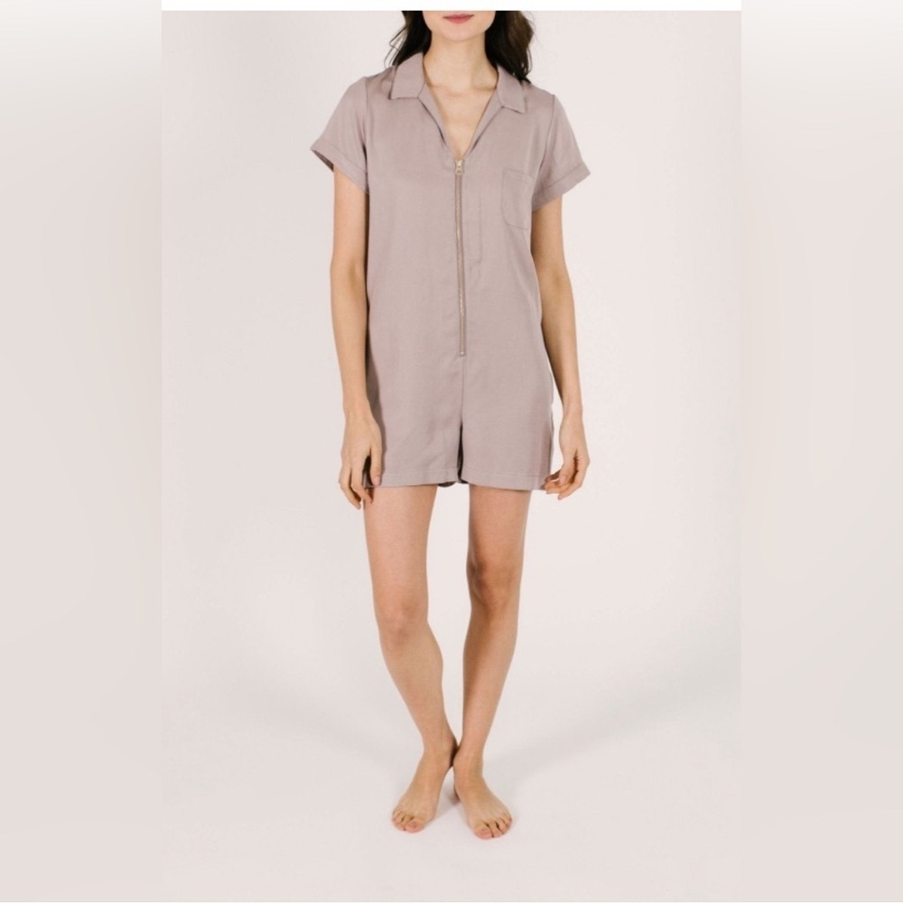 Smash + Tess - barely blush the shorty coveralls romper